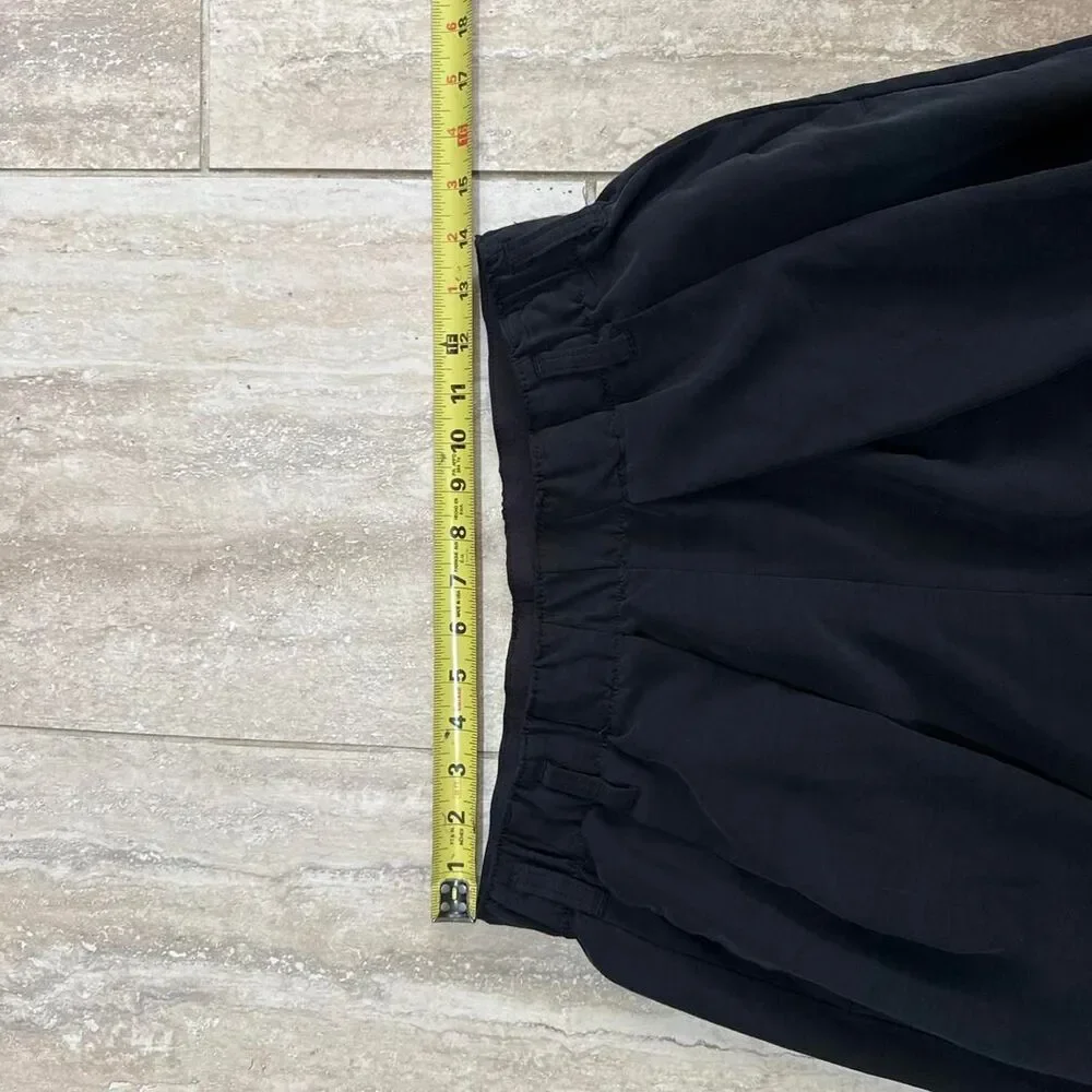 Free People Black Wide Leg Pants Pleated Elastic Waist Flowy Trouser Boho Small